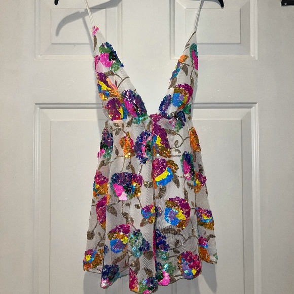 LUCY IN THE SKY MINI SEQUIN DRESS - Picture 3 of 4